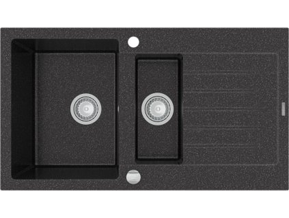 MEXEN - Matias granitový dřez s malým odkapávačem 900x505 mm, grafit 6502901505-76
