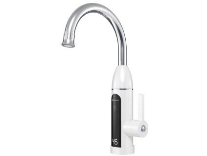 RIO elektrická vodovodní baterie s průtokovým ohřívačem vody, 230V, 3kW, bílá/nerez