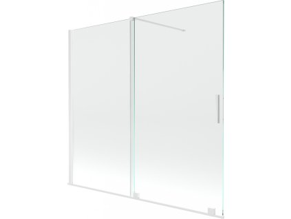 MEXEN/S - Velar Dvoukřídlá posuvná vanová zástěna 170 x 150, transparent, bílá 896-170-000-01-20