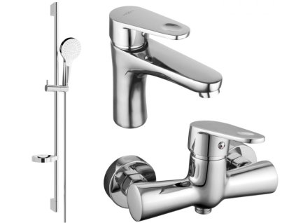 MEXEN/S - Kama DS05 SET umyvadlová baterie + sprchová s příslušenstvím , chrom 72504DS05-00