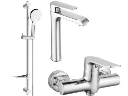 MEXEN/S - Pecos DF05 SET umyvadlová baterie + sprchová s příslušenstvím , chrom 72714DF05-00