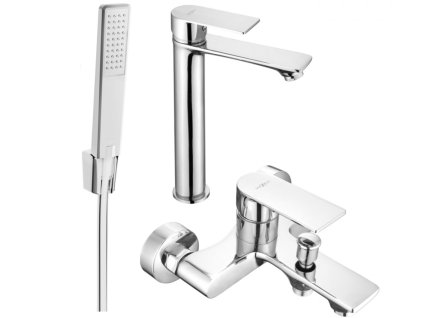 MEXEN/S - Royo R72 Set umyvadlové a vanové baterie s příslušenstvím, chrom 72213R72-00