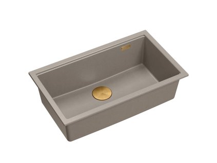 Quadron - Granitový dřez Logan 110 Beige Zlaty HQD7644U4_PVDG1_U
