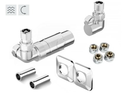 prime sada universalni rohovy ventil s plastovou rozetou