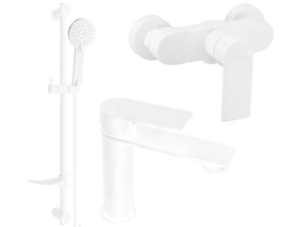 MEXEN/S - Royo DF40 Set umyvadlové a sprchové baterie s příslušenstvím, bílá 72204DF40-20