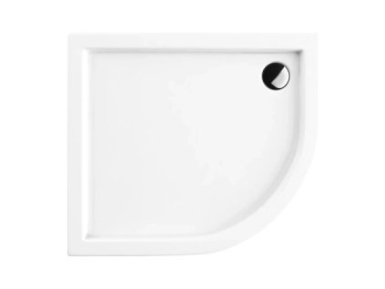 OMNIRES - RIVERSIDE akrylátová sprchová vanička čtvrtkruh, levá 90 x 80 cm bílá lesk /BP/ RIVERSIDE80/90/LBP