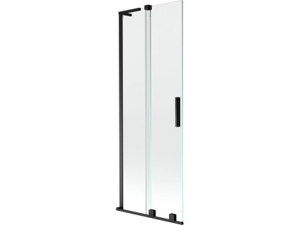 MEXEN/S - Velar L dvoukřídlá posuvná vanová zástěna 70 x 150, transparent, černá 896-070-003-01-70