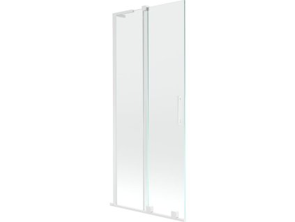 MEXEN/S - Velar L dvoukřídlá posuvná vanová zástěna 80 x 150, transparent, bílá 896-080-003-01-20