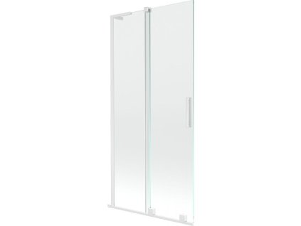 MEXEN/S - Velar L dvoukřídlá posuvná vanová zástěna 90 x 150, transparent, bílá 896-090-003-01-20