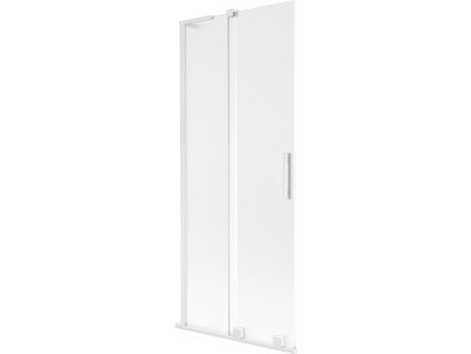 MEXEN/S - Velar L dvoukřídlá posuvná vanová zástěna 80 x 150, dekor, bílá 896-080-003-31-20