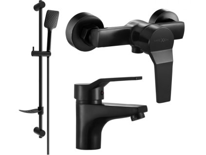 MEXEN/S - Caro DF62 SET sprchová a umyvadlová baterie, černá 746604DF62-70