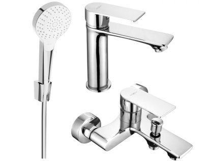 MEXEN/S - Royo R05 Set umyvadlové a vanové baterie s příslušenstvím, chrom 72203R05-00