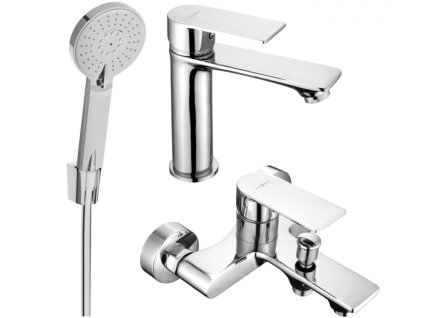 MEXEN/S - Royo R40 Set umyvadlové a vanové baterie s příslušenstvím, chrom 72203R40-00