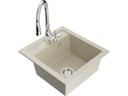 MEXEN/S - Vito granitový dřez 1-miska včetně baterie Savita, béžová 6503-69-672601-00