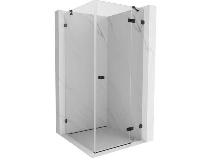 MEXEN/S - Lunar sprchový kout dveře křídlové pravá 90 x 90, transparent, černá 834-090-090-70-00-P