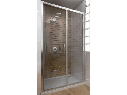 Sprchové dveře posuvné, 1000mm, transparentní čiré sklo, rám elox