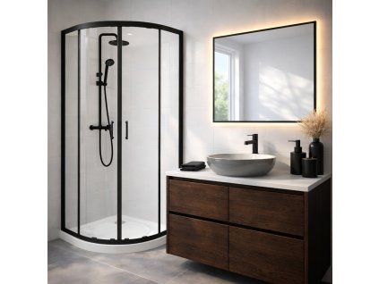 ctvrtkruhovy sprchovy kout HAMMER black 80x80 moderni koupelna