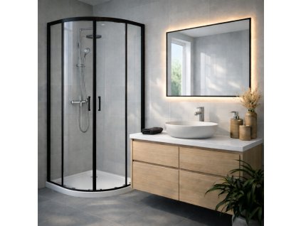 ctvrtkruhovy sprchovy kout HAMMER black 90x90