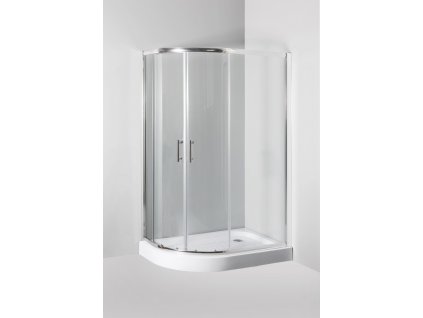 Čtvrtkruhový sprchový kout s vaničkou 1000x800x1970mm, čiré sklo, PRAVÝ