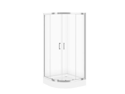 CERSANIT - Sprchový kout BASIC čtvrtkruh 80x185, posuv, čiré sklo S158-003