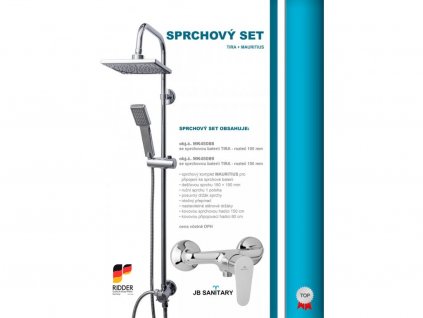 Sprchový set Mauritius s hlavovou sprchou, ruční sprchou a sprchovou baterií rozteč 100cm (MK45088)