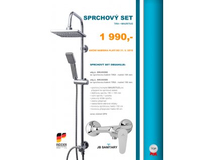 Sprchový set Mauritius s hlavovou sprchou, ruční sprchou a sprchovou baterií rozteč 150cm (MK45089)