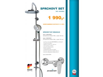 Sprchový set Bahamas s hlavovou sprchou, ruční sprchou a sprchovou baterií rozteč 100mm (MK45090)