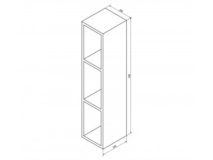 ESPACE otevřená policová skříňka 20x94x22cm, dub benátský