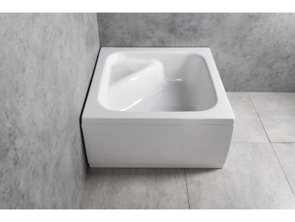 VISLA hluboká sprchová vanička, čtverec 80x80x29cm, bílá
