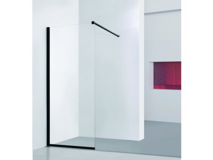 Pevná sprchová zástěna Walk-in Blackie, 800 mm, černé profily, čiré bezpečnostní sklo