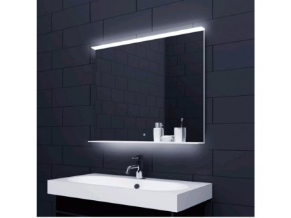 Zrcadlo s LED osvětlenou poličkou a osvětlením 80 x 75 cm