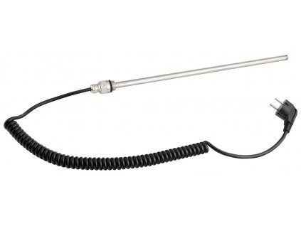 Elektrická topná tyč bez termostatu, kroucený kabel/černá, 600 W