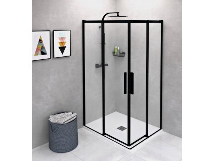 ALTIS BLACK obdélníkový sprchový kout 1000x900 mm, L/P varianta, rohový vstup, čiré sklo