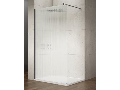 VARIO BLACK jednodílná sprchová zástěna k instalaci ke stěně, sklo nordic, 1100 mm