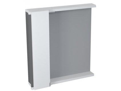 PULSE galerka s LED osvětlením, 75x80x17cm, levá, bílá/antracit