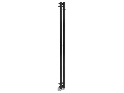 PILON otopné těleso 122x1800 mm, se dvěma háčky pro ručník, černá mat