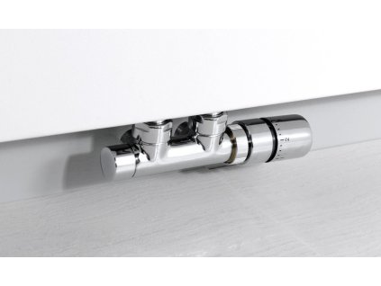 TWIN připojovací sada ventilů termostatická pro středové připojení 50mm, chrom