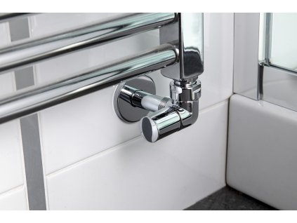 CORNER SIMPLY připojovací sada ventilů triaxiální, pravé provedení, chrom