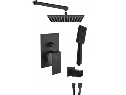 LATUS podomítkový sprchový set s pákovou baterií, 2 výstupy, černá mat