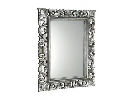 SCULE zrcadlo ve vyřezávaném rámu 70x100cm, stříbrná