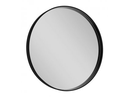 NOTION kulaté zrcadlo v rámu o 70cm, černá mat