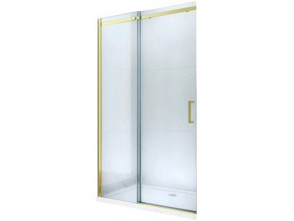 MEXEN - Omega posuvné sprchové dveře 140, transparent, zlatý se sadou pro niku 825-140-000-50-00