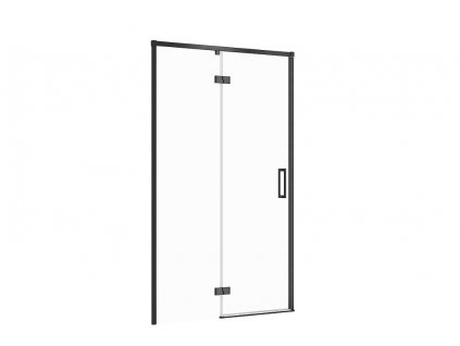 CERSANIT - Sprchové dveře LARGA ČERNÉ 120X195, levé, čiré sklo S932-130