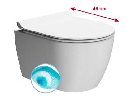 PURA SHORT závěsná WC mísa, Swirlflush, 35x46cm, bílá dual-mat