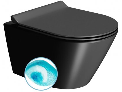 KUBE X závěsná WC mísa, Swirlflush, 36x50cm, černá dual-mat