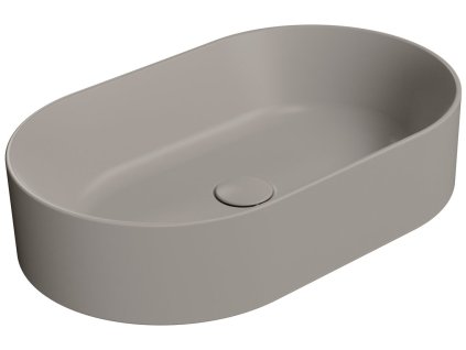 KUBE X keramické umyvadlo na desku, 60x37cm, oválné, tortora mat DOPRAVA ZDARMA
