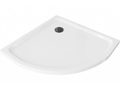 MEXEN/S - Flat sprchová vanička čtvrtkruhová slim 70 x 70, bílá + černý sifon 41107070B