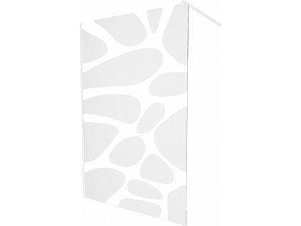 MEXEN/S - KIOTO Sprchová zástěna WALK-IN 110 x 200, transparent/bílý vzor 8 mm, bílá 800-110-101-20-97