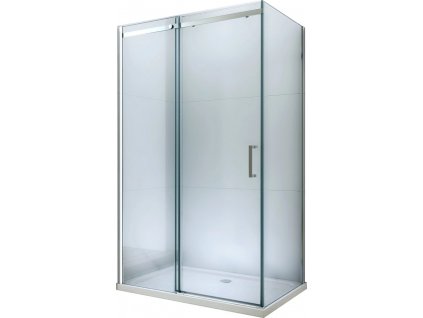 MEXEN/S - Omega sprchový kout posuvný 110x80, sklo transparent, chrom + vanička 825-110-080-01-00-4010