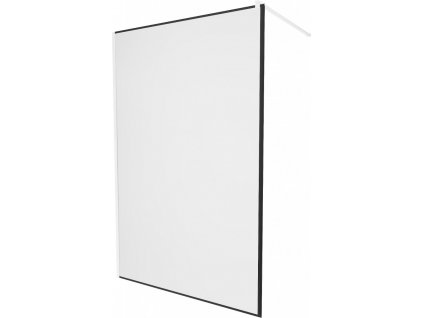 MEXEN/S - KIOTO Sprchová zástěna WALK-IN 90 x 200, transparent/černý vzor 8 mm, bílá 800-090-101-20-70